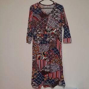 Patchwork Design Dress, Xl (fits like M), multicolor dress